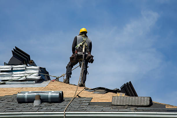 Professional Gutter Installation technician working in Manville, WY